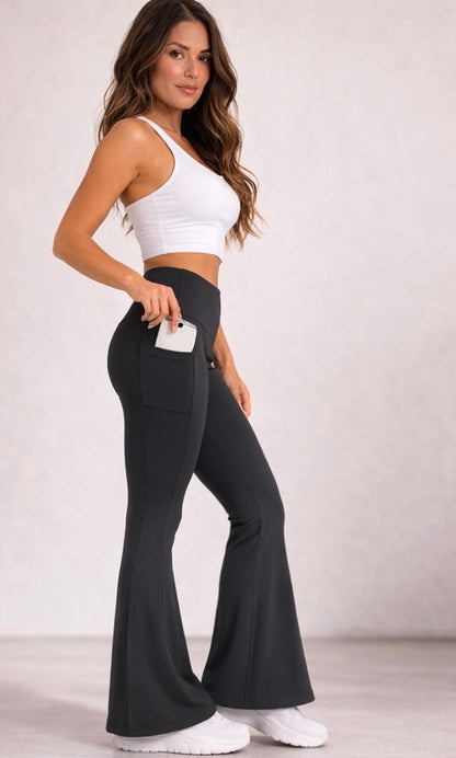 Sculpt Flares-Charcoal Black